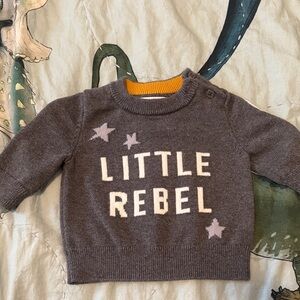 GAP Gray 'Little Rebel' Kids Sweater